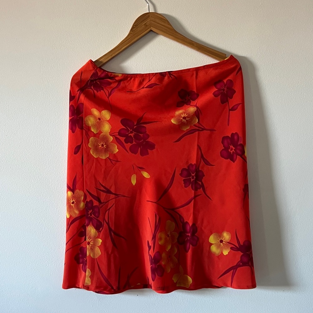 Vintage Floral Orange Skirt